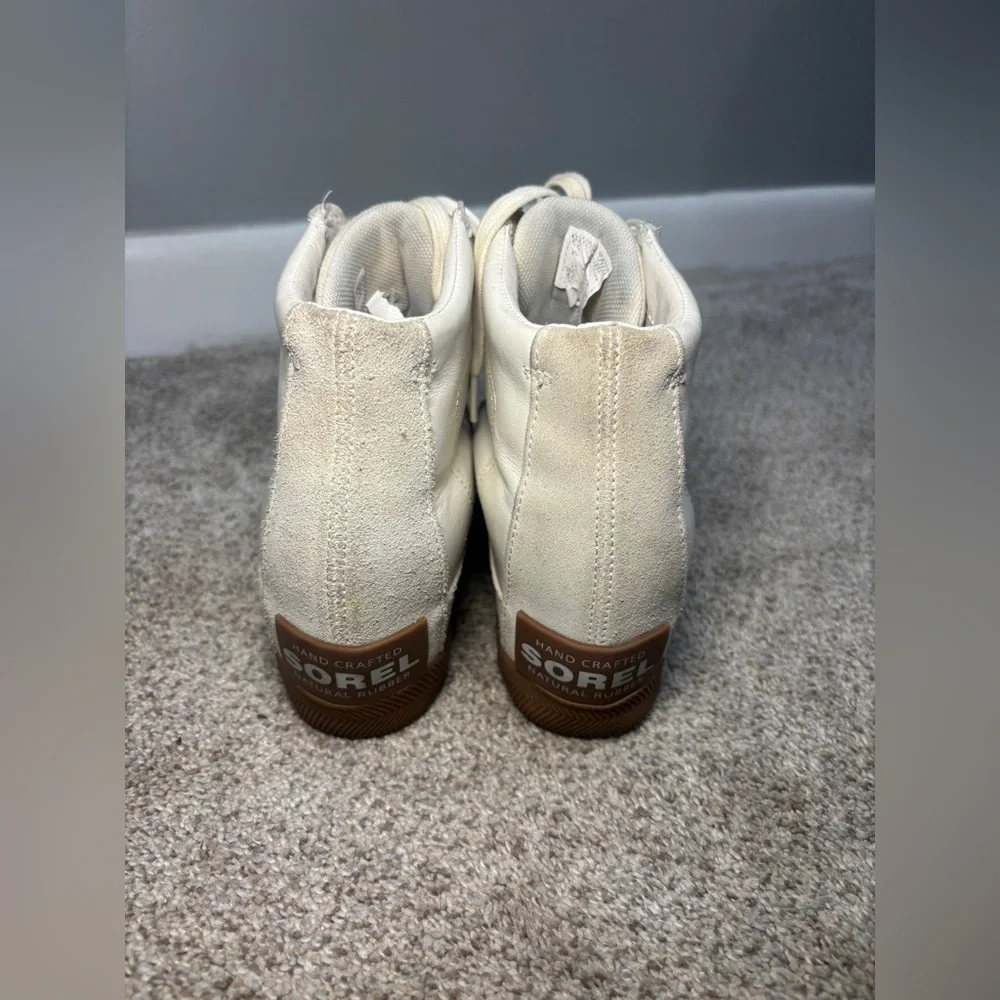 Sorel Out N About Sea Salt Gum 2 Women's Wedge Lace Up Bootie  Shoes Size 8.5